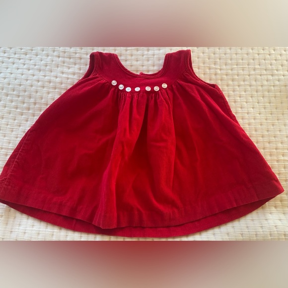 Vintage Baby Girls 6-9 Months Holiday Christmas Jumper Red Dress - Picture 1 of 4